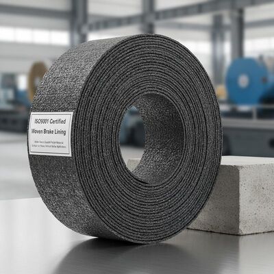 ISO9001 प्रमाणित बुना हुआ ब्रेक अस्तर चौड़ाई 100 मिमी भारी वाहन ब्रेक अनुप्रयोगों के लिए उपयुक्त टिकाऊ घर्षण सामग्री